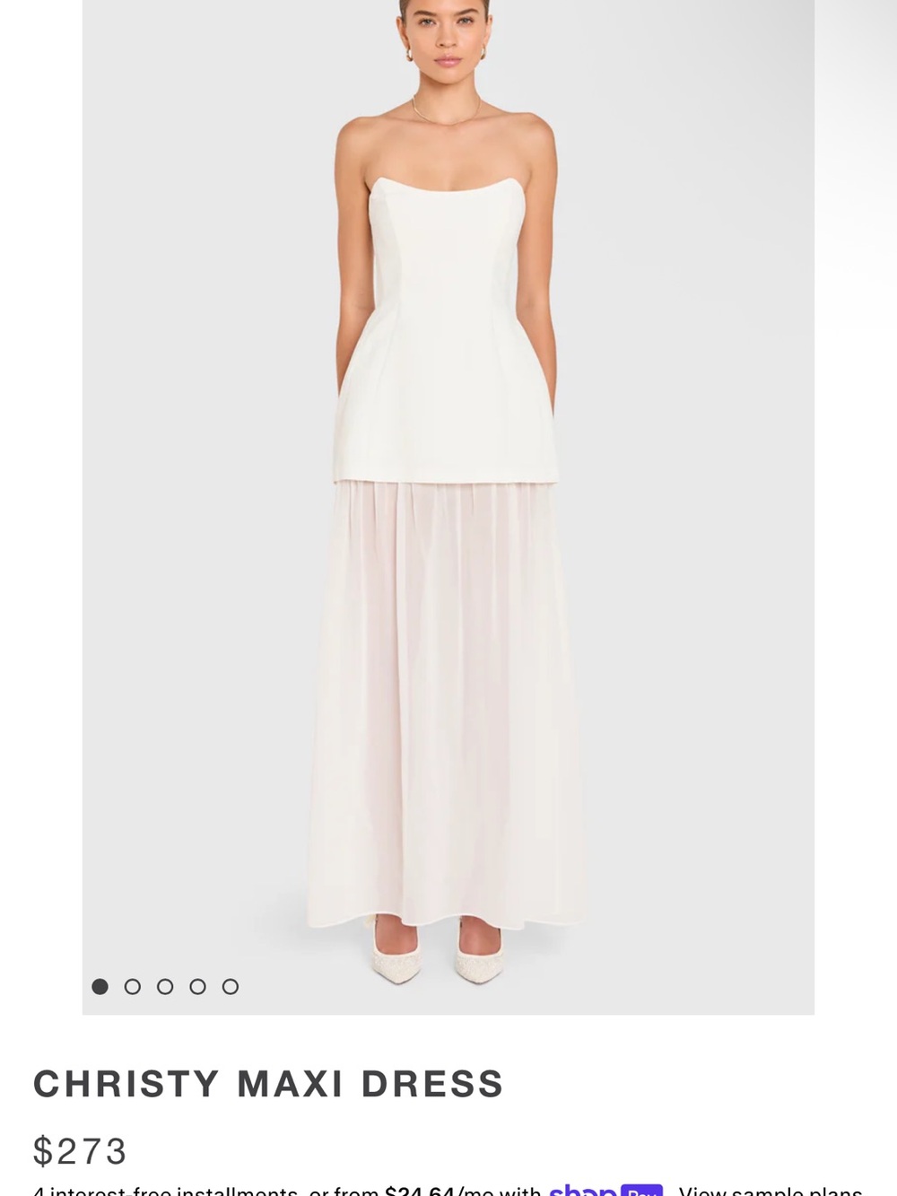 Amanda Uprichard Christy Strapless Maxi Dress in Ivory